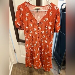 Burnt orange a-line dress